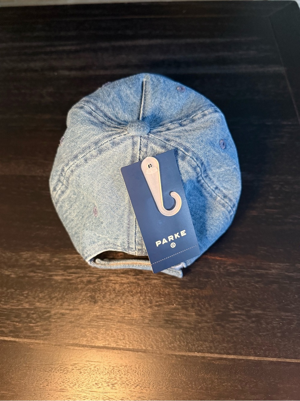 Denim Baseball Hat- Parke x Target Medium Wash OS fits most - Picture 3 of 6